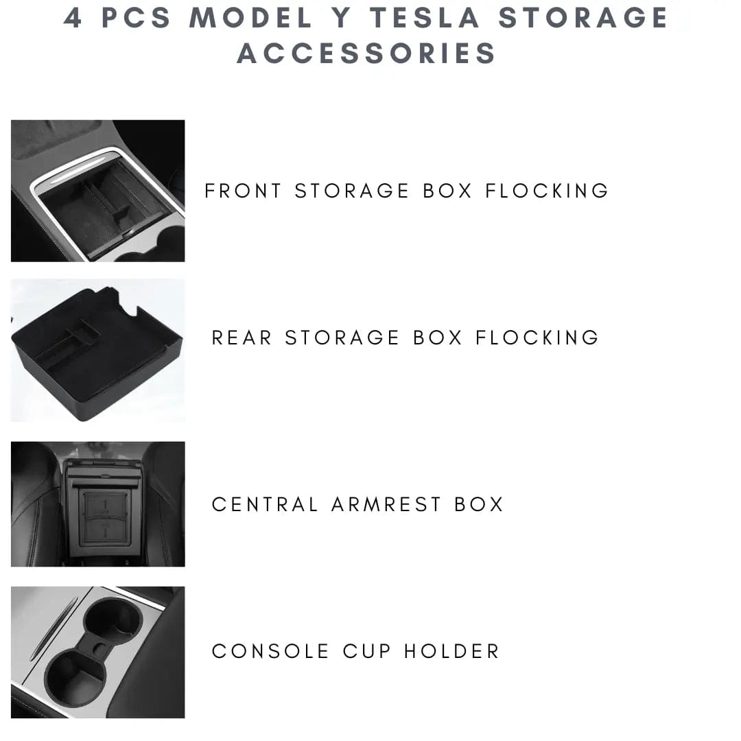 4Pcs Model Y Tesla storage accessories - Tes Accessories
