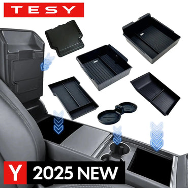 Tesla Model Y Console Armrest Storage Box 2025 Juniper — Detail View Australia