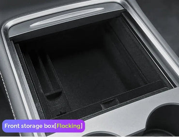 Tesla Model Y Front Console Storage Organizer Flocking — Detail View Australia
