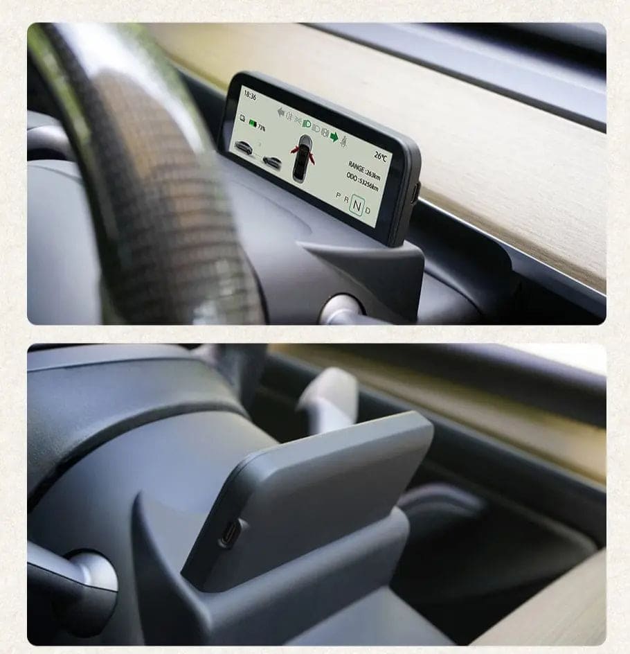 Tesla Model Y HUD Screen 4.6'' High Definition LCD Dashboard Instrument Cluster Speedometer - Tes Accessories