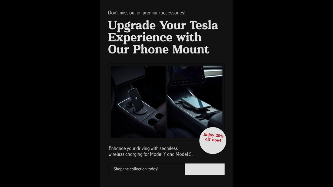 Tesla Phone Mount and Wireless Charging — Model Y and Model 3