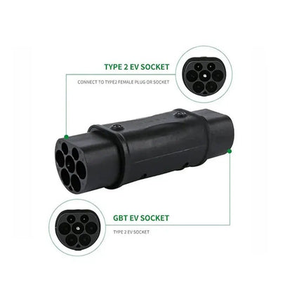 Type 2 to GBT EV Charging Adapter 16A 32A — Close-Up Detail