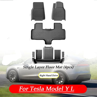 For Tesla Model Y L Launch 2026 Juniper 2025+ TPE Car Floor Mats Pedals Luggage Trunk Mat Set Four Seasons Waterproof Anti-S