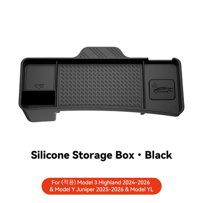 for Tesla Model Y Juniper Model 3 Highland Rear Screen Storage Box Organizer Dashboard Bracket Tissue Box Tray Accessories