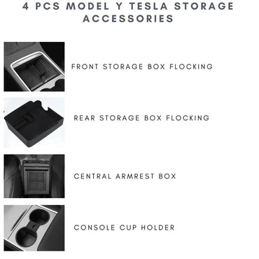 4Pcs Model Y Tesla storage accessories - Tes Accessories