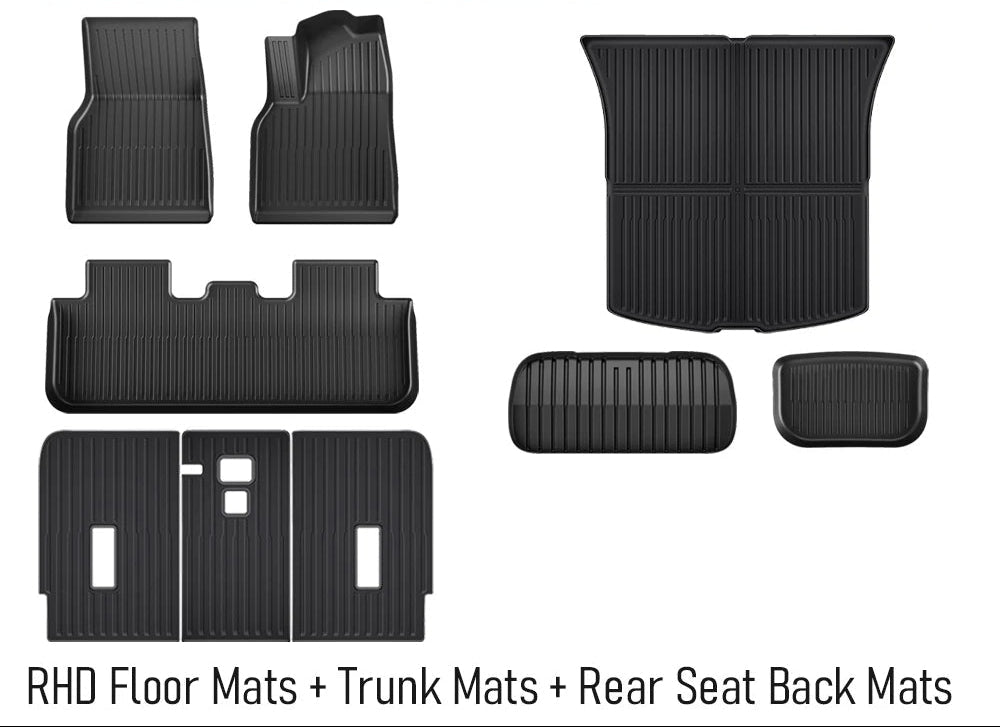 for Tesla Model Y Juniper 2025 2026 Floor Mats TPE Front Rear Cargo Liner Backrest Pads Trunk Mats for Tesla Accessories