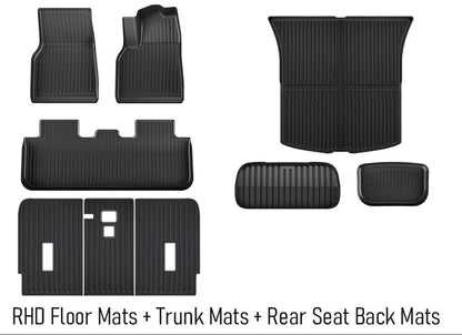for Tesla Model Y Juniper 2025 2026 Floor Mats TPE Front Rear Cargo Liner Backrest Pads Trunk Mats for Tesla Accessories