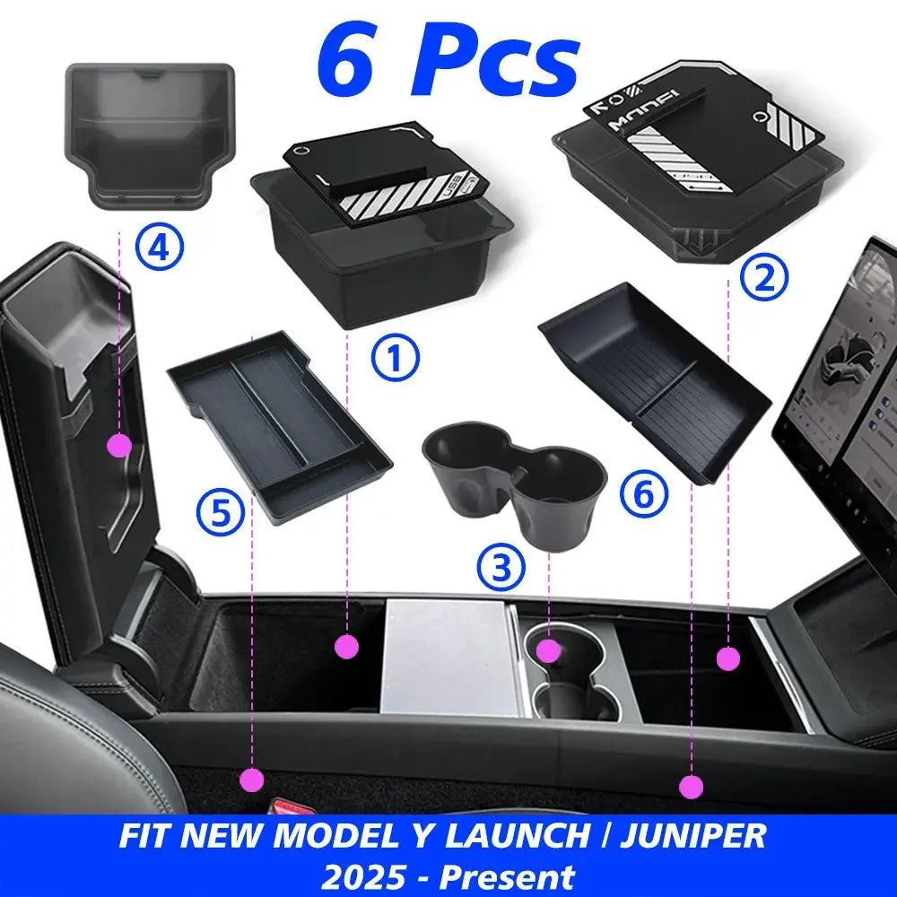 Elevate Your Tesla Model Y with Our Stylish Console & Armrest Storage Box - 2025 Juniper Edition - Tes Accessories