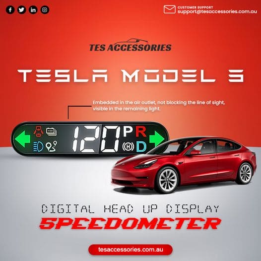 MODEL 3 DEDICATED HEAD-UP DISPLAY SPEEDOMETER - Tes Accessories