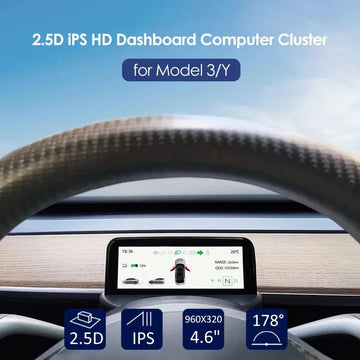 Tesla Model  Y  HUD Screen 4.6'' High Definition LCD Dashboard Instrument Cluster Speedometer