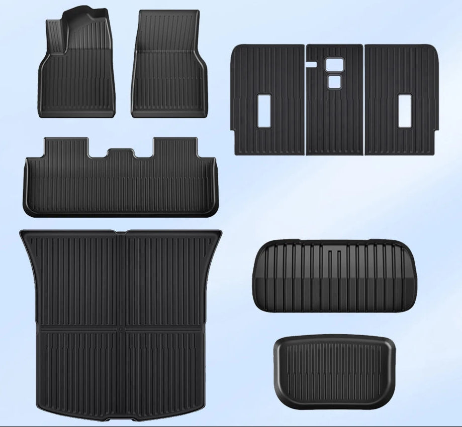 for Tesla Model Y Juniper 2025 2026 Floor Mats TPE Front Rear Cargo Liner Backrest Pads Trunk Mats for Tesla Accessories