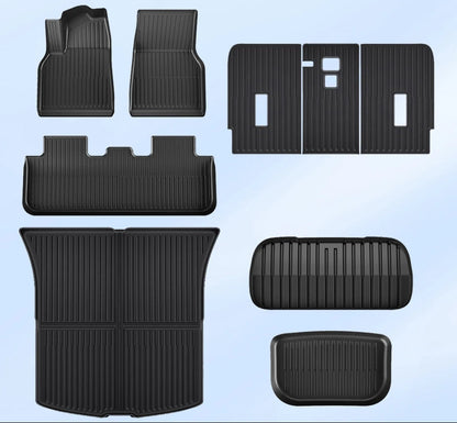 for Tesla Model Y Juniper 2025 2026 Floor Mats TPE Front Rear Cargo Liner Backrest Pads Trunk Mats for Tesla Accessories