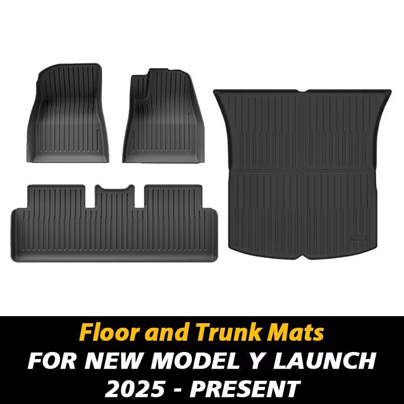 All - Weather TPE Floor Mats & Cargo Liner for 2025+ Tesla Model Y - Tes Accessories