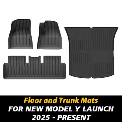 All - Weather TPE Floor Mats & Cargo Liner for 2025+ Tesla Model Y - Tes Accessories