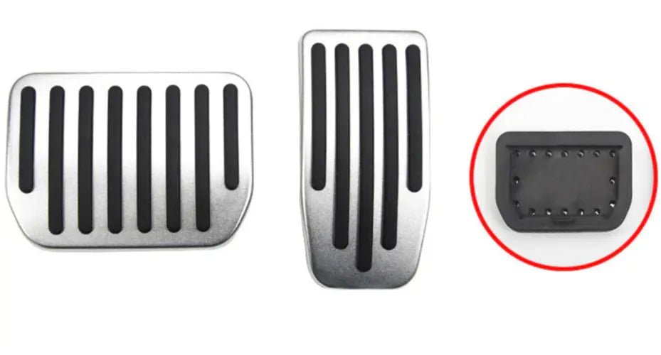 Tesla Model Y Aluminium Pedal Covers Dead Pedal Set — Detail View Australia