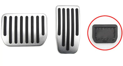 Tesla Model Y Aluminium Pedal Covers Dead Pedal Set — Detail View Australia