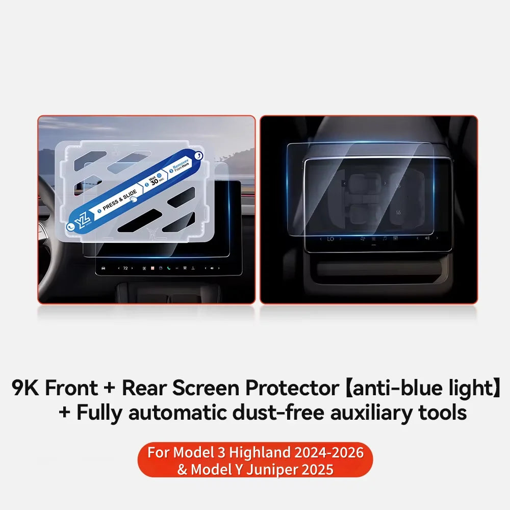 for Tesla Model 3/Y/YL Highland 2025 2026 Tempered Glass Film Protector Matte Glare HD Center Control Touch Screen Protector
