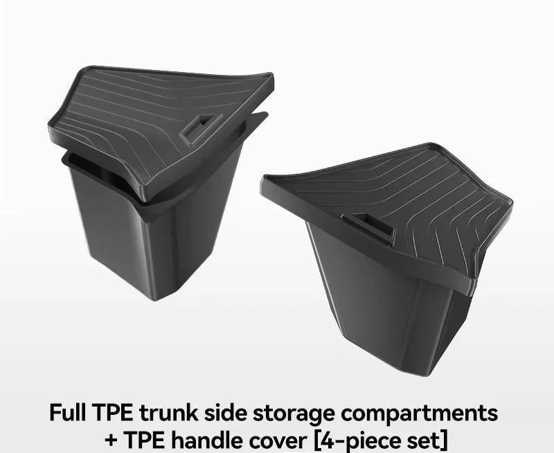 Car Trunk Side Left Right Tidying Packet Storage Box for Tesla Model Y/YL Juniper 2025-2026 Flocking Mat Cover Organizer
