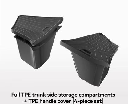 Car Trunk Side Left Right Tidying Packet Storage Box for Tesla Model Y/YL Juniper 2025-2026 Flocking Mat Cover Organizer