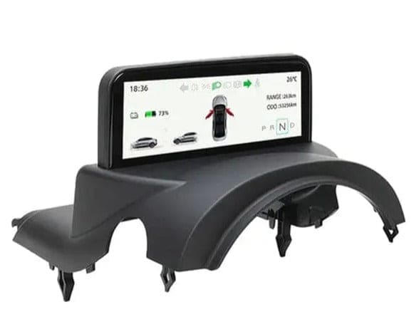 Tesla Model 3 4.6" HUD Instrument Cluster OBD2 Driver Display — Side Profile View