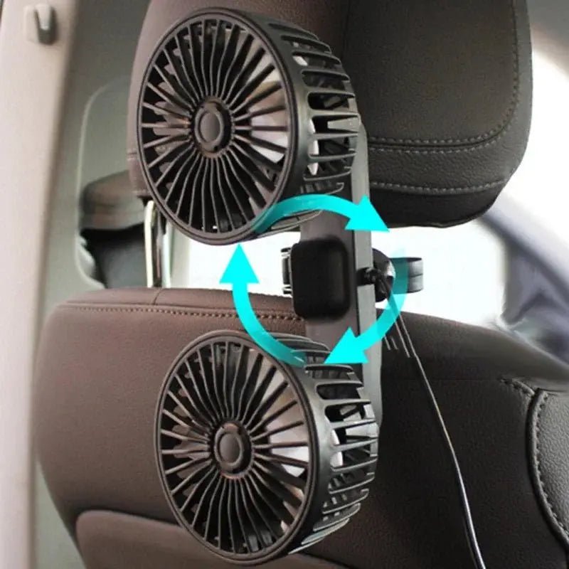 Portable USB Car Fan 360 Degree Dual Heads — Premium Quality Australia