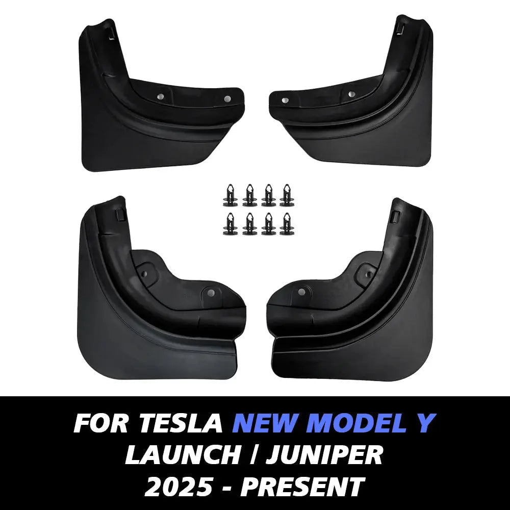 Premium Mud Flaps for Tesla Model Y 2025 — Close-Up Detail