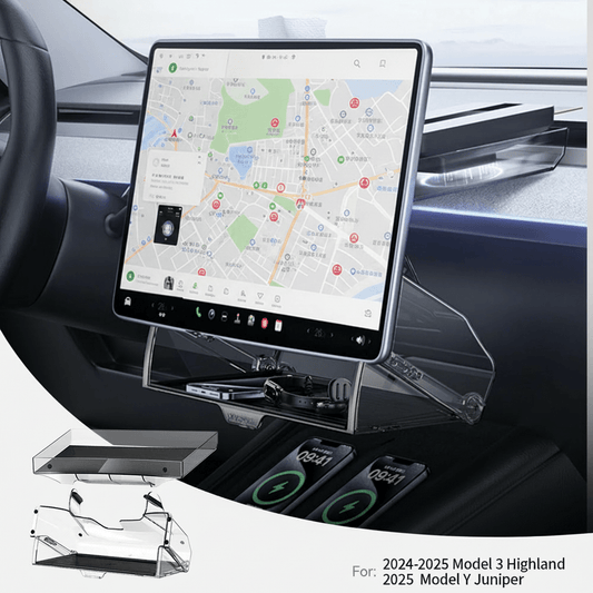 Tesla Centre Console Screen Storage Box & Tissue Holder — Model 3 Highland, Model Y Juniper & Model Y L - Tes Accessories