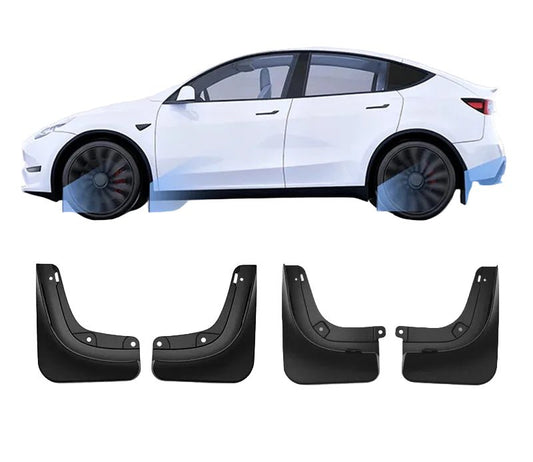 Tesla Dedicated TPE Mud Flaps — Front & Rear Set | Model 3 Highland, Model Y Juniper & Model Y L - Tes Accessories