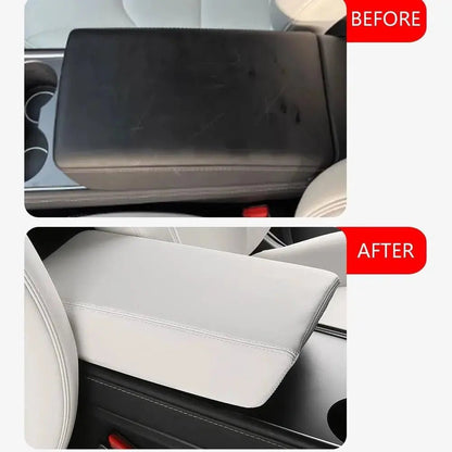 Tesla Model 3 Armrest Protector Highland — Close-Up Detail