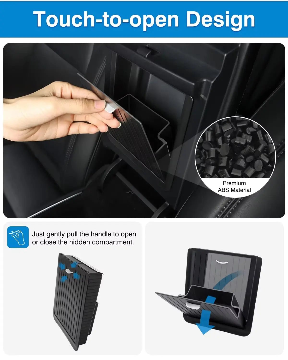 Tesla Model 3 Highland Armrest Privacy Storage Box Flocking — Perfect Fit Tesla