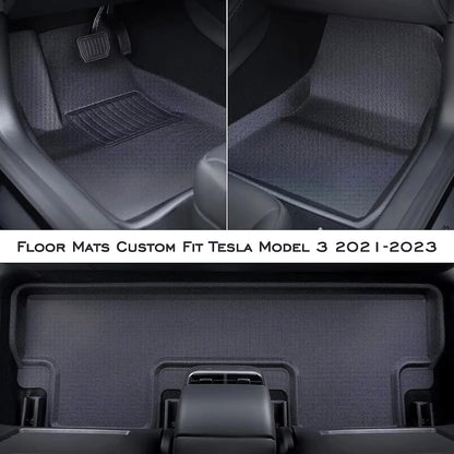 Tesla Model 3 Highland Floor Mat Set - 6pcs, Heavy Duty Protection - Tes Accessories