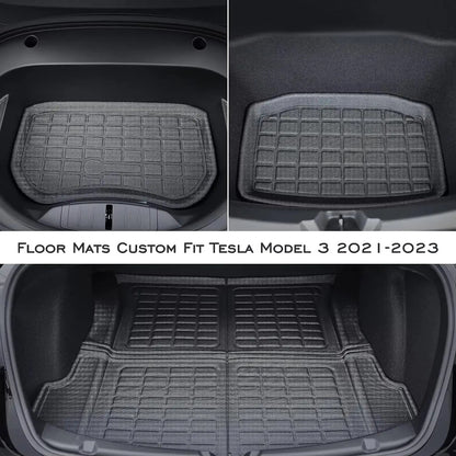 Tesla Model 3 Highland Floor Mats 6-Piece TPE — Perfect Fit Tesla