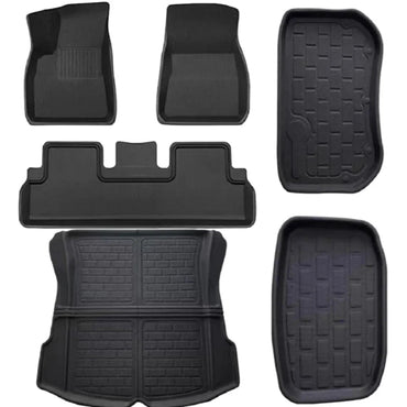 Tesla Model 3 Highland Floor Mats — 8 - Piece TPE Full Set (2024–2026) - Tes Accessories