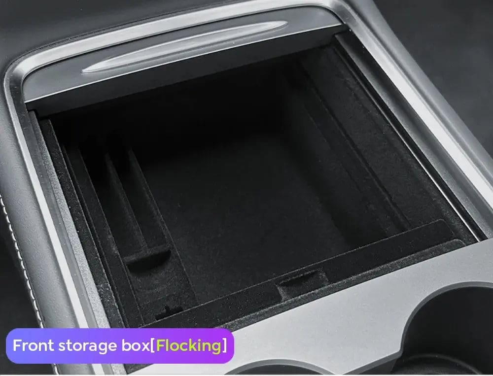 Tesla Model Y Front Console Storage Organizer Flocking — Detail View Australia