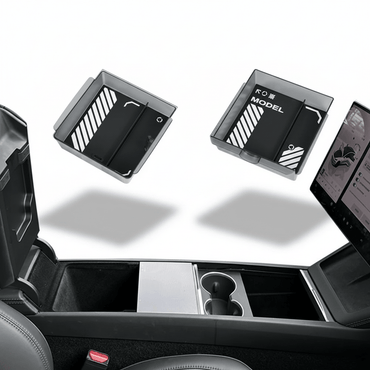 Tesla Model Y L Console Storage Organiser — Translucent ABS (2Pcs) - Tes Accessories