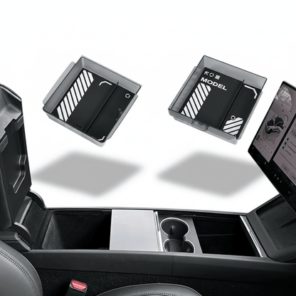 Tesla Model Y L Console Storage Organiser — Translucent ABS (2Pcs) - Tes Accessories
