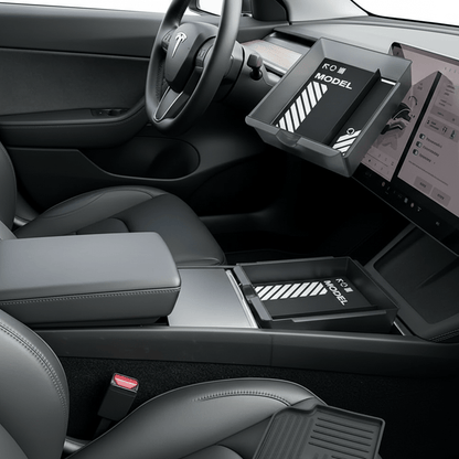 Tesla Model Y L Console Storage Organiser — Translucent ABS (4 Pcs) - Tes Accessories