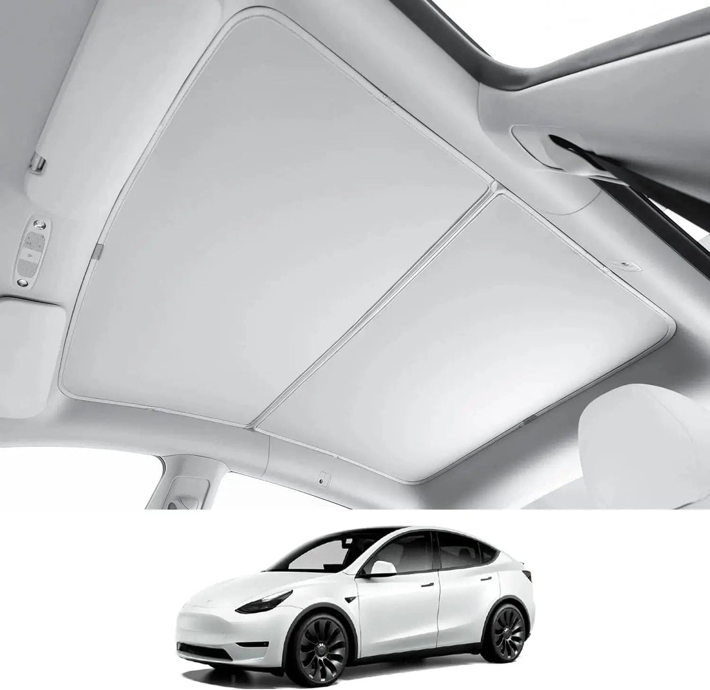Tesla Model Y Panoramic Roof Sunshade UV Block — Detail View Australia