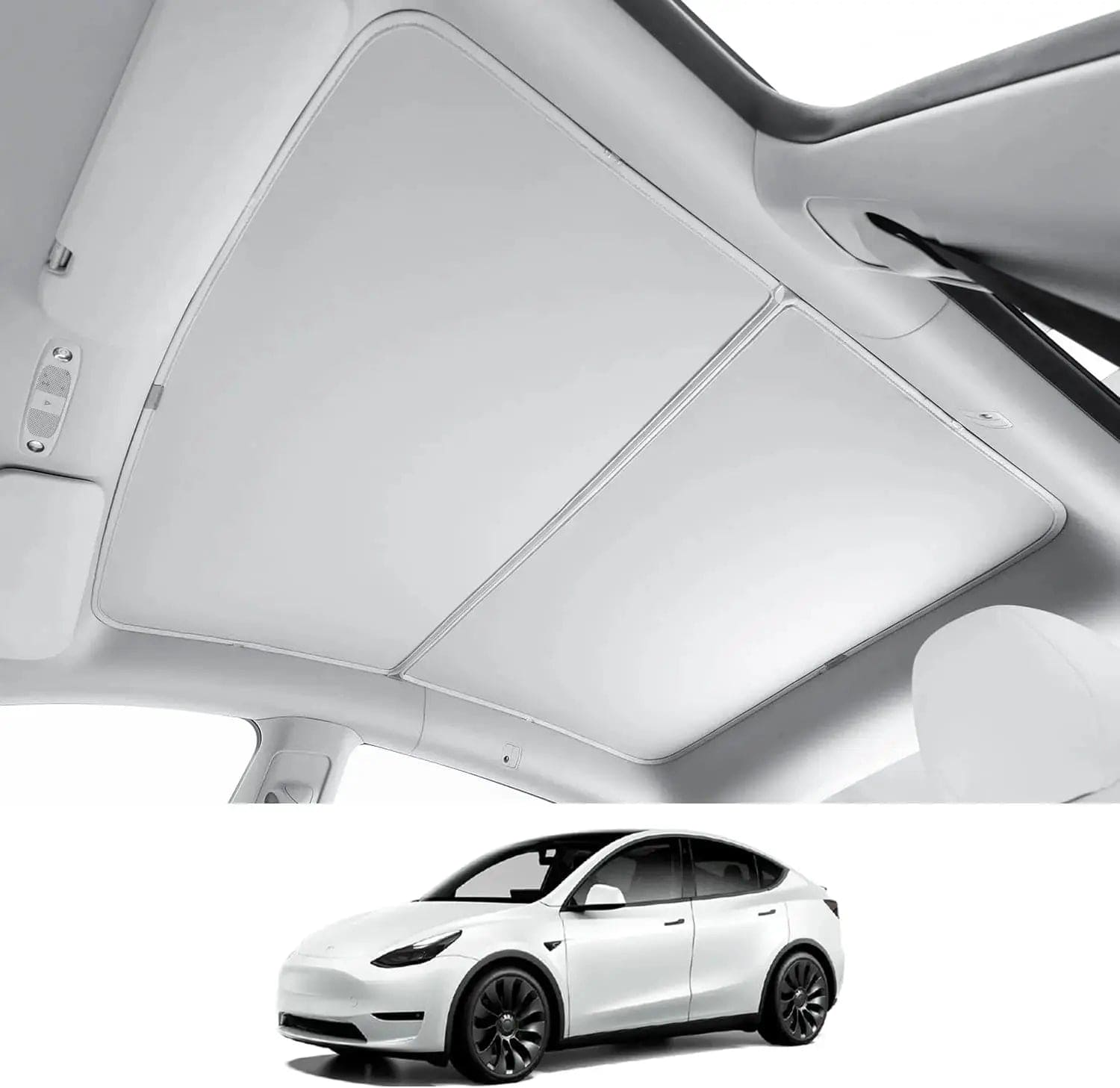 Tesla Model Y Panoramic Roof Sunshade UV Block — Detail View Australia
