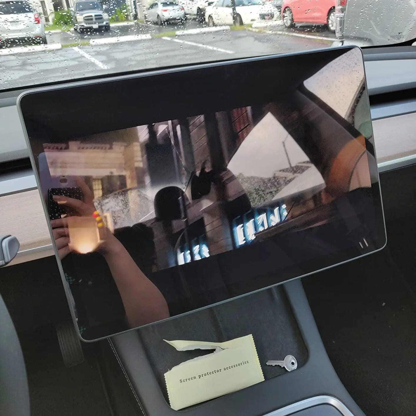 Tesla Model Y Screen Protector 15.4 Inch Centre Touchscreen — Installation View