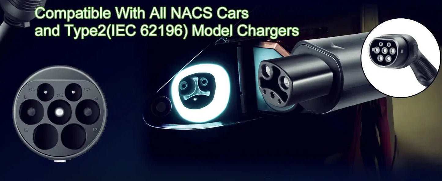 Type 2 to Tesla Adapter Public AC Station — Perfect Fit Tesla
