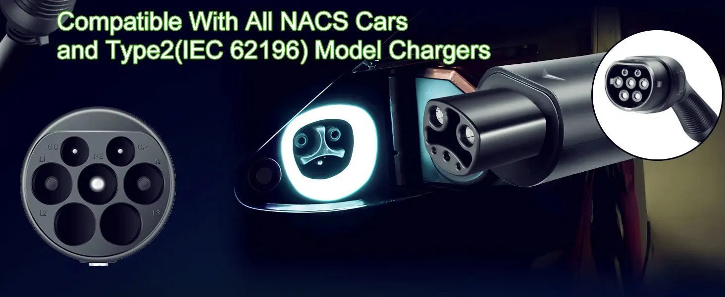 Type 2 to Tesla Adapter Public AC Station — Perfect Fit Tesla